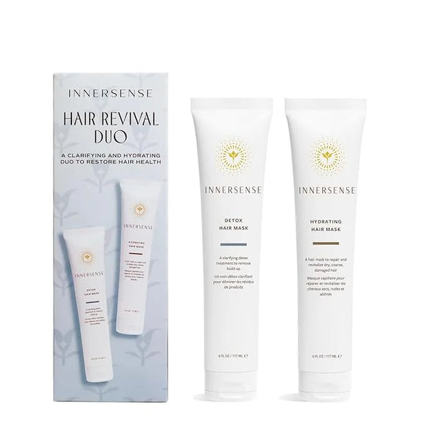 INNERSENSE Organic Beauty - Hair Revival Duo Holiday Set | Detox Hair Mask, Hydrate Hair Mask | Non-Toxic, Cruelty-Free, C...