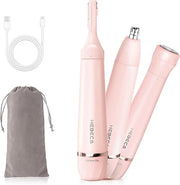 Nose Hair Trimmer for Women, 3in1 Electric Eyebrow Trimmer Waterproof Facial Hair Removal Rechargeable Hair Shaver Razor f...