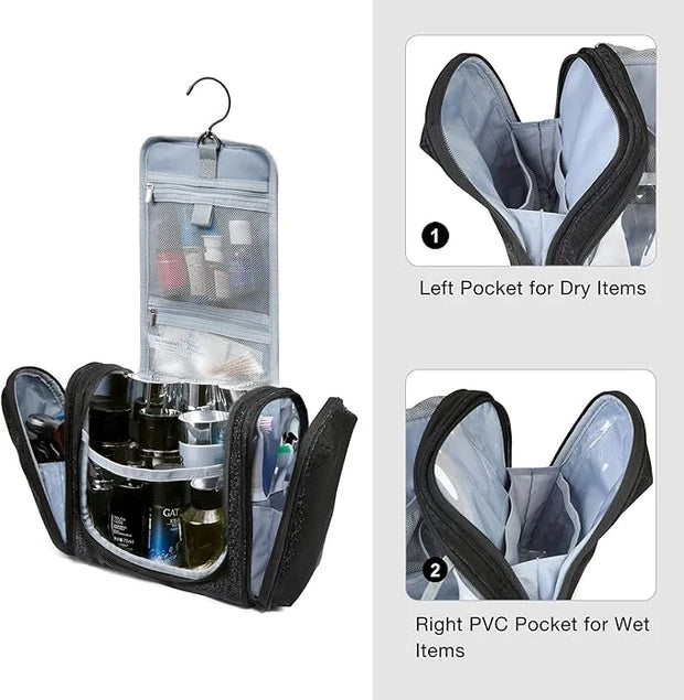 BAGSMART Toiletry Bag for Men, Travel Toiletry Organizer with hanging hook, Water-resistant Cosmetic Makeup Bag Travel Org...