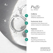 Advanced Clinicals Puffy Eye Under Eye Serum | Visible Anti Aging Brightening Vitamin C + Caffeine Serum Helps Improve Loo...