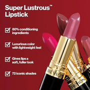 Revlon Super Lustrous Lipstick, Creamy Formula For Soft, Fuller-Looking Lips, Moisturized Feel, 619 Rose & Shine, 0.15 oz ...