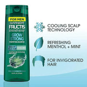 Garnier Hair Care Fructis Grow Strong Cooling Deep Clean Shampoo for Men for Invigorated Hair, 12.5 Fl Oz - Product Image