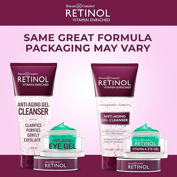 Retinol Anti-Aging Gel Cleanser - Gently Cleans Impurities From Pores & Exfoliates for Soft, Smooth Skin Eye Gel - Reduces...