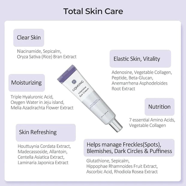 Intensive Eye Cream 1.01 fl oz for hydrating, wrinkles, elastic skin, dark circles, puffiness, fine lines, eye bags under ...