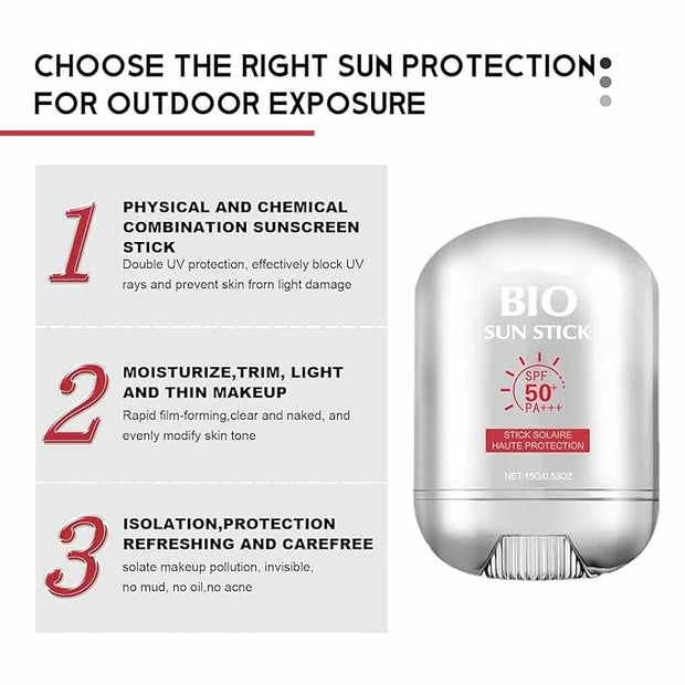 Bio Sun Stick Pro, Bio Sun Stick Spf50, Peptide 9 Bio Sun Stick Spf50, Portable UV Protection Sunscreen Stick, with Peptid...