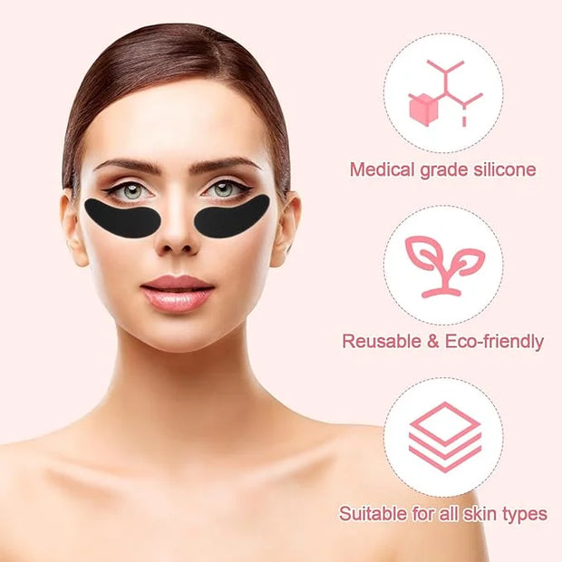 Reusable Eye Patch, Silicone Reusable Eye Gel Pads Eye Wrinkle Patches Under Eye Mask, Plump Fine Lines & Wrinkles with Me...