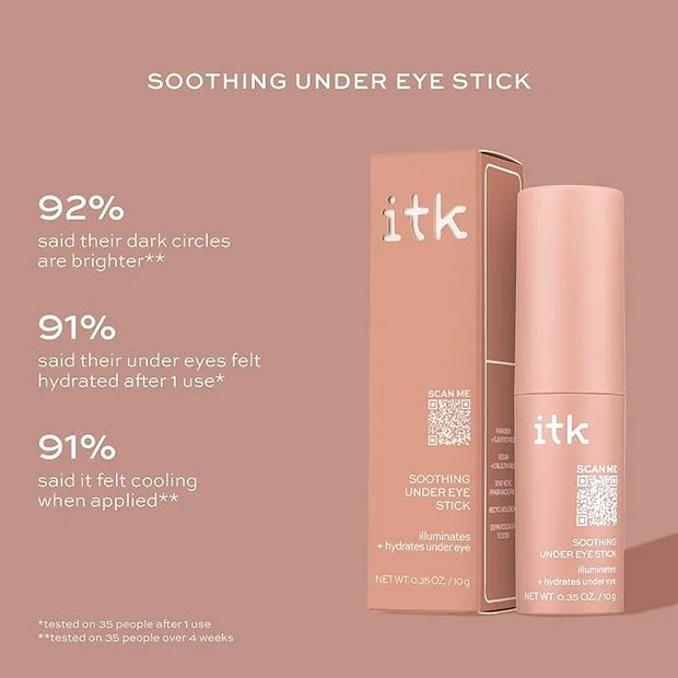 ITK Skincare Eye Cream Set - Caffeine Infused Under Eye Stick + Anti Aging Day + Night Eye Cream with Vitamin C and Cerami...