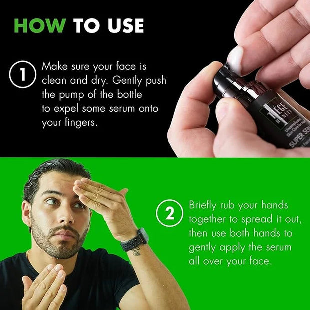 Tiege Hanley Anti-Aging Face Serum, SUPER SERUM (2-Pack) - Skin Tightening Facial Serum for Men - Mens Serum For Face with...