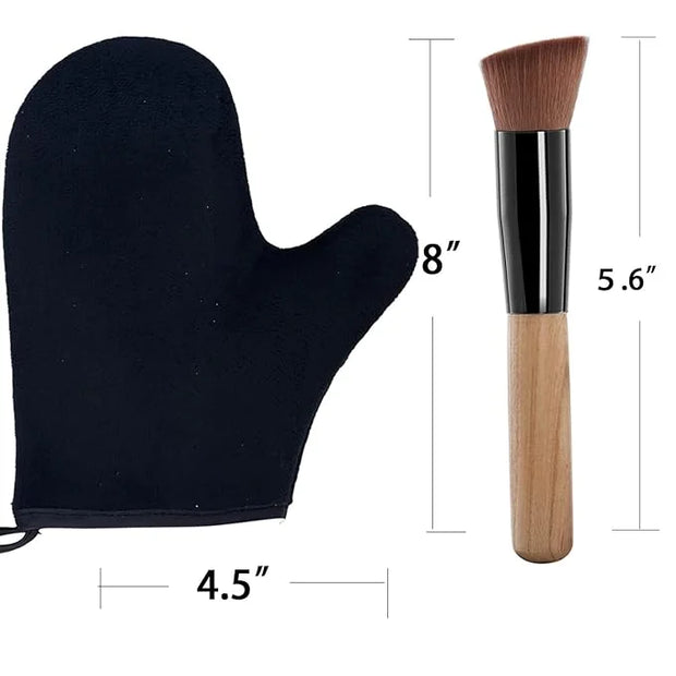 2 Piece Self Tanning Mitt Applicator Set, 1 Self Tanning Glove and 1 Self Tanner Brush, Tan Mitt for Self Tan Sunless Tan ...