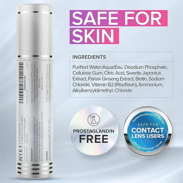 NYK1 CONCENTRATED Lash Serum For Eyelash Growth (XL - 8ml) LashForce Eyelash Serum To Grow Lashes Longer And Thicker - Eye...