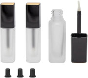 3 Pcs 5ml Frosted Glass Lip Gloss Tubes Refillable Square Lip Glaze Containers with Wands and Stoppers Mini Lip Balm Bottl...