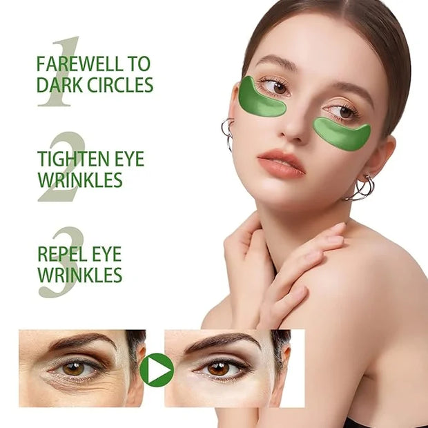 Seaweed Eye Mask, Under Eye Patches with Collagen and Hyaluronic Acid, Seaweed Tightening Eye Mask, Hydrating Green Eye Ge...
