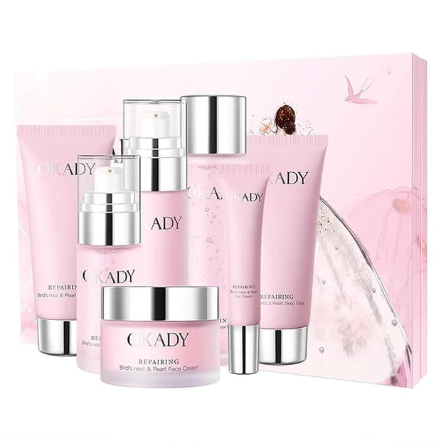 7-In-1 Skincare Gift Set With Facial Cleanser, Toner, Serum, Eye Cream, Lotion, Cream&Sleep facial mask, Moisturizing Skin...