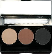 Matte Black, Medium Brown and Off White Vegan Eyeshadow Trio Palette; Talc, Paraben & Cruelty Free - Product Image