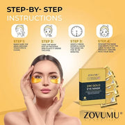 Under Eye Patches (10 Pairs) 24K Gold Skin Care Eye Mask - Puffy Eyes & Dark Circles Treatments - Eye patches Pads With Co...