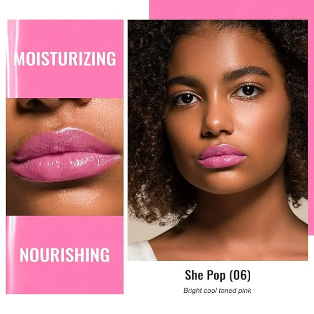 Oulac Moisturizing Shine Lipstick For Women Christmas Set 2PCS, 2 in 1 Tinted Lip Balm for Winter, Hydrated Juicy and Glos...