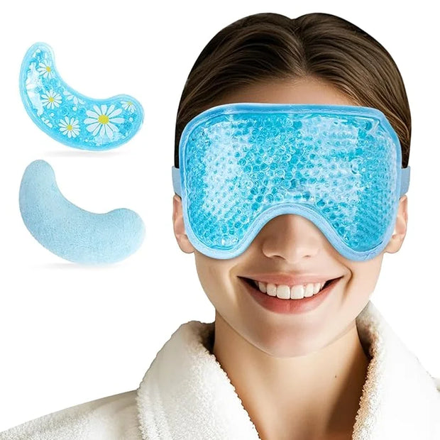 NEWGO Cooling Eye Mask Gel Under Eye Pads Set for Dark Circles, Under Eye Bags, Puffy Eyes, Migraines, Dry Eyes, Post-Surg...