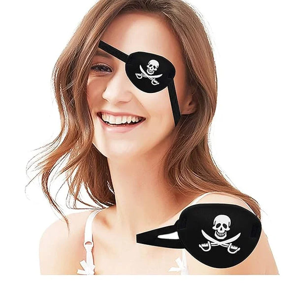 Black Single Eye Mask, Pirate Skull Crossbone Eye Patch，Adjustable 3D Eye Patch for Adult and Kid (Pirates Design) - Produ...