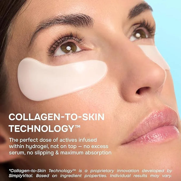 SimplyVital Cooling Eye Masks with Retinol, Collagen and Hyaluronic Acid - Under Eye Patches for Women - Undereye Mask Pat...