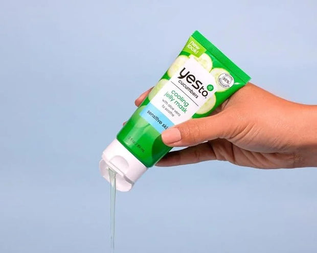 Yes To Cucumbers Sensitive Skin Set – Cooling Jelly Mask, Depuffing Under Eye Masks, Two-Step Eye Kit, - Product Image