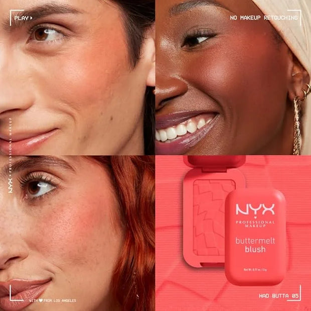 NYX PROFESSIONAL MAKEUP Buttermelt Powder Blush, Fade and Transfer-Resistant Blush, Up to 12HR Make Up Wear, Vegan Formula...