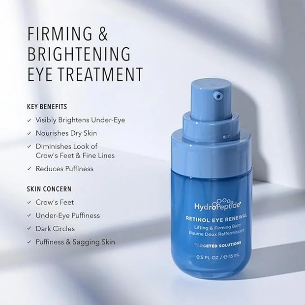 HydroPeptide Retinol Eye Renewal Lifting & Firming Eye Balm with 0.65% Universal Tri-Retinol Complex Peptide Solution, 0.5...
