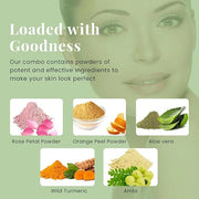 Herbal Skin Care Set | 5 powders in One Pack | Aloe vera, Amla, Orange Peel, Rose & Wild Turmeric powders | 100g Each | DI...