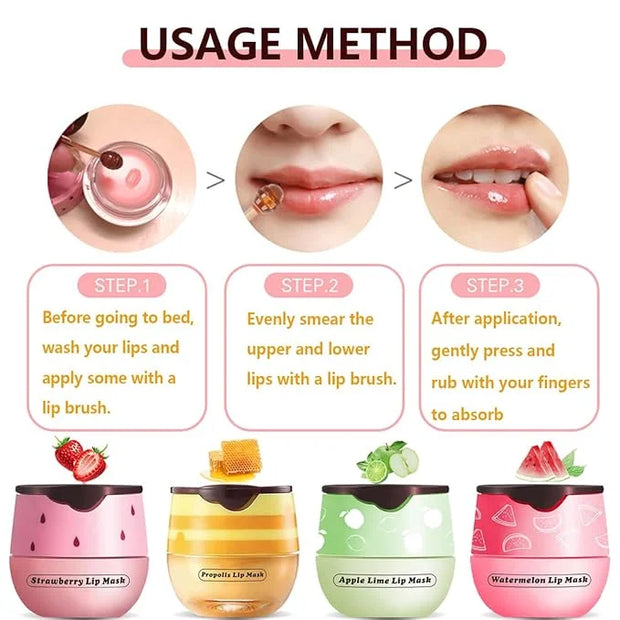 Watermelon Lip Balm, Honey Strawberry Apple (Watermelon）