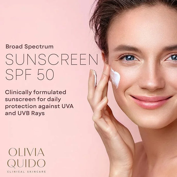 OLIVIA QUIDO Clinical Skincare Broad Spectrum Sunscreen SPF 50 with Lilac Stem Cell | Anti-Aging Skin Protection From UVA ...