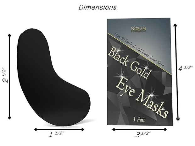 24k Black Gold Under Eye Masks (20 Pairs) by Noram | For: Puffiness, Wrinkles, Dark Circles, Under Eye Bags, Skin Brighten...