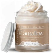 100% Grass Fed Beef Tallow for Skin Care - Face + Body - Whipped Moisturizer - Natural Lotion, 4 FL. oz. (Vanilla Latte) -...
