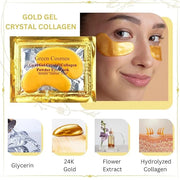 Green Cosmos. 30 Pairs 24k Gold Under Eye Patches, Gold Crystal Collagen Eye Mask, Dark Circles Treatments, Removes Under ...