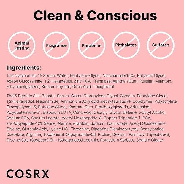COSRX Niacinamide 15% Peptide Booster Set - Amazon Exclusive - Korean Skin Care Set, Gift Sets, Niacinamide Serum, Face Se...