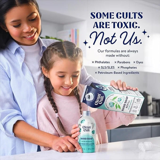 Cleancult Liquid Hand Soap Refill - Water Blossom - Moisturizes Dry & Sensitive Skin - Made with Aloe Vera & Essential Oil...