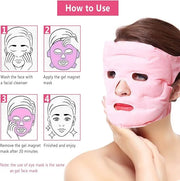 Ice Face Eye Mask for Cold Hot Compress Therapy, Gel Cooling Heat Facial Eye Mask Pack Reusable with Acupoint Massage & To...