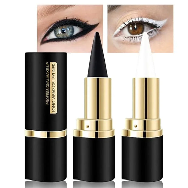 Kaely 2Pcs Black White Gel Eyeliner Pencils Set,Waterproof Eye Liner Pen,Cat Eye Stencil Cat Face Makeup,Eye Black Eyeshad...
