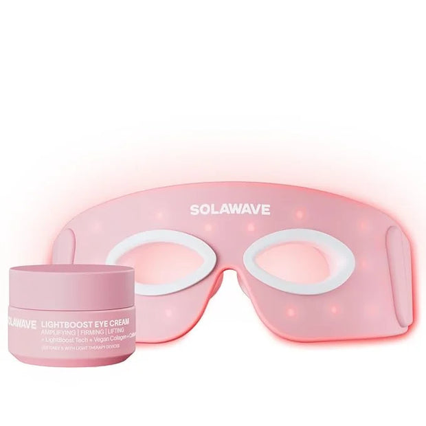 Solawave Eye Recovery Pro Kit | Red Light Therapy Eye Mask + LightBoost Eye Cream | Reduce Fine Lines & Wrinkles, Under Ey...