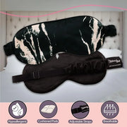 Celestial Silk Mulberry Silk Sleep Eye Mask with Adjustable Elastic Strap (Normal - Adjustable, Black Marble) - Product Image