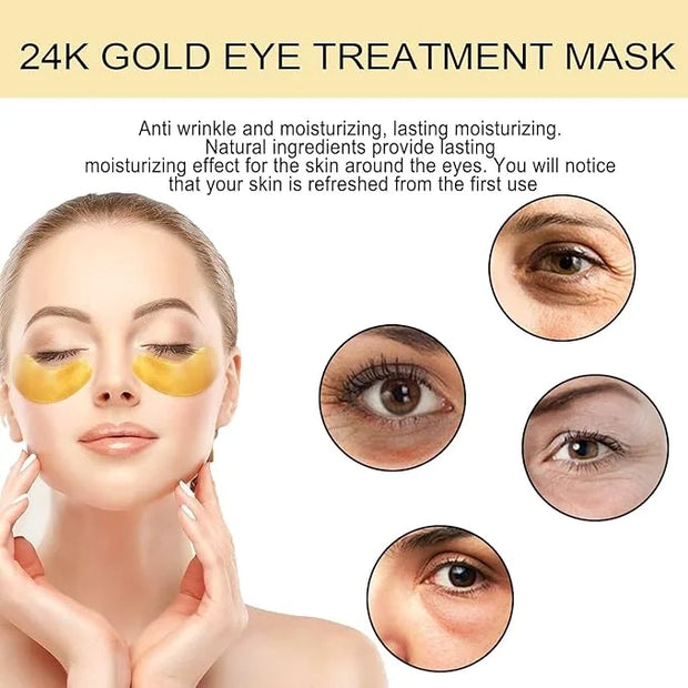 Green Cosmos. 24k Under Eye Patches - 30 Pairs - Under Eye Mask for Eye Care,Hydrating Moisturizing Eye Mask Patch Under E...