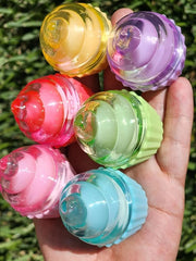 Beauty Bundle Cupcake Set of 6 Cute Lip Gloss For Kids, Girls & Women Party Favors Novelty Hydrating Assorted Fruit Scente...