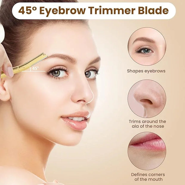 Dermaplaning Tool for Face, Dermaplane Razor for Peach Fuzz with Metal Grip, Professional Eyebrow Razor for Women, Facial ...