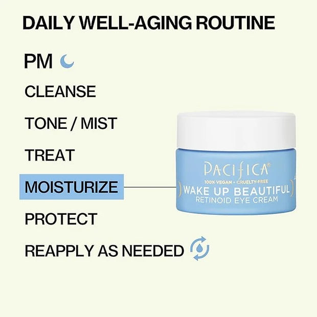Pacifica Wake Up Beautiful Retinoid Eye Cream – Anti-Aging Under Eye Cream for Fine Lines & Wrinkles, Infused w/ Retinoid,...