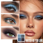 Kaely Powder Eyeshadow Quad, Blue Taupe Matte Glitter Eyeshadow Palette Makeup, Neutral Eye Shadow Palette for Older Women...