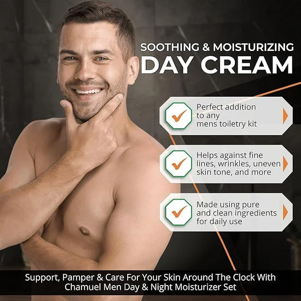 Day & Night Skincare Set for Men | Includes Anti-aging Post Shave Moisturizer + Night Moisturizer w/Retinol. The Essential...