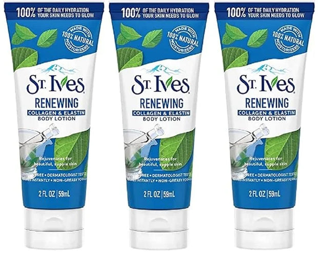 St. Ives Skin Renewing Body Lotion 2 Oz Travel Size (Pack of 3) - Product Image