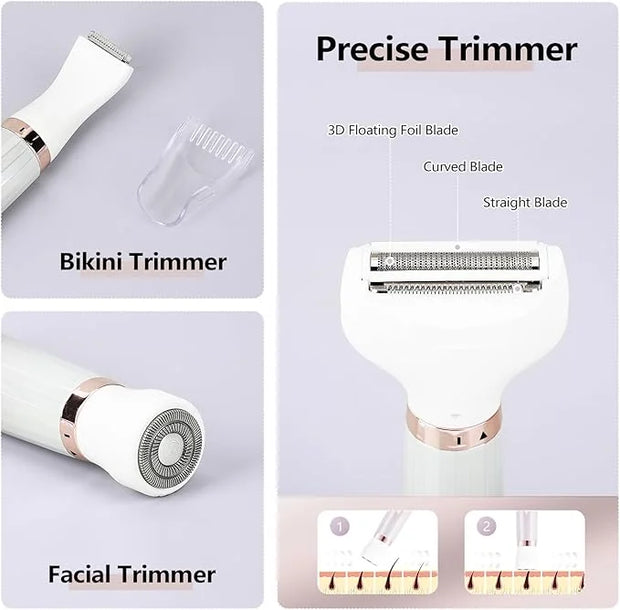 Electric Razors Shavers for Women, Bikini Trimmer 5 in 1 Lady Electric Shaver Razor Wet/Dry Face Razors for Face Nose Eyeb...