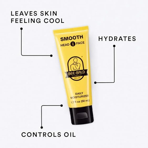 Bee Bald SMOOTH Daily Moisturizer Hydrates & Tones Away Fine Lines, Wrinkles and Dry Patches; Helps Control Oil & Shine to...