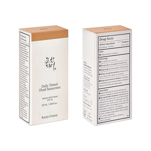 Beauty of Joseon Daily Tinted Fluid Sunscreen 12 Shades for Face Moisturizing Broad Spectrum SPF 40 Korean Skincare 50ml, ...