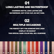 4PCS Halloween Matte Liquid Lipstick Lip Kit,24 Hour Long Lasting Red Lipgloss,Waterproof Smudge Proof Matte Lip Glaze,Got...