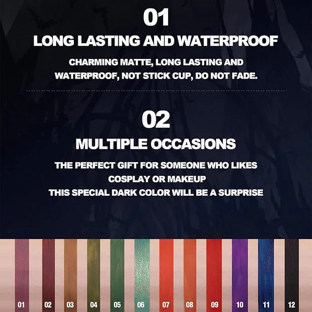 4PCS Halloween Matte Liquid Lipstick Lip Kit,24 Hour Long Lasting Red Lipgloss,Waterproof Smudge Proof Matte Lip Glaze,Got...